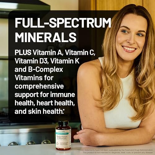 NatureWise Multivitamin für Frauen + Stressunterstützung mit Bio-Vollwertkost & natürlichen Mineralien - B-Komplex + Vitamin C + D3 K2 für Immunität, Haare, Haut & Nägel - Non-GMO - 60 Kapseln (30-Tage-Vorrat)