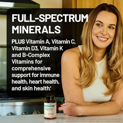 NatureWise Multivitamin für Frauen + Stressunterstützung mit Bio-Vollwertkost & natürlichen Mineralien - B-Komplex + Vitamin C + D3 K2 für Immunität, Haare, Haut & Nägel - Non-GMO - 60 Kapseln (30-Tage-Vorrat)