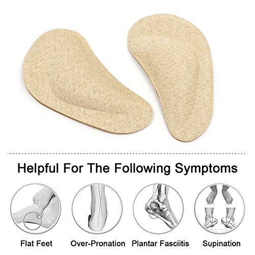 Dr. Foot's Fußgewölbe-Stützeinlagen für Plattfüße, Plantarfasziitis, Schmerzlinderung für Damen und Herren - 2 Paar (Beige)