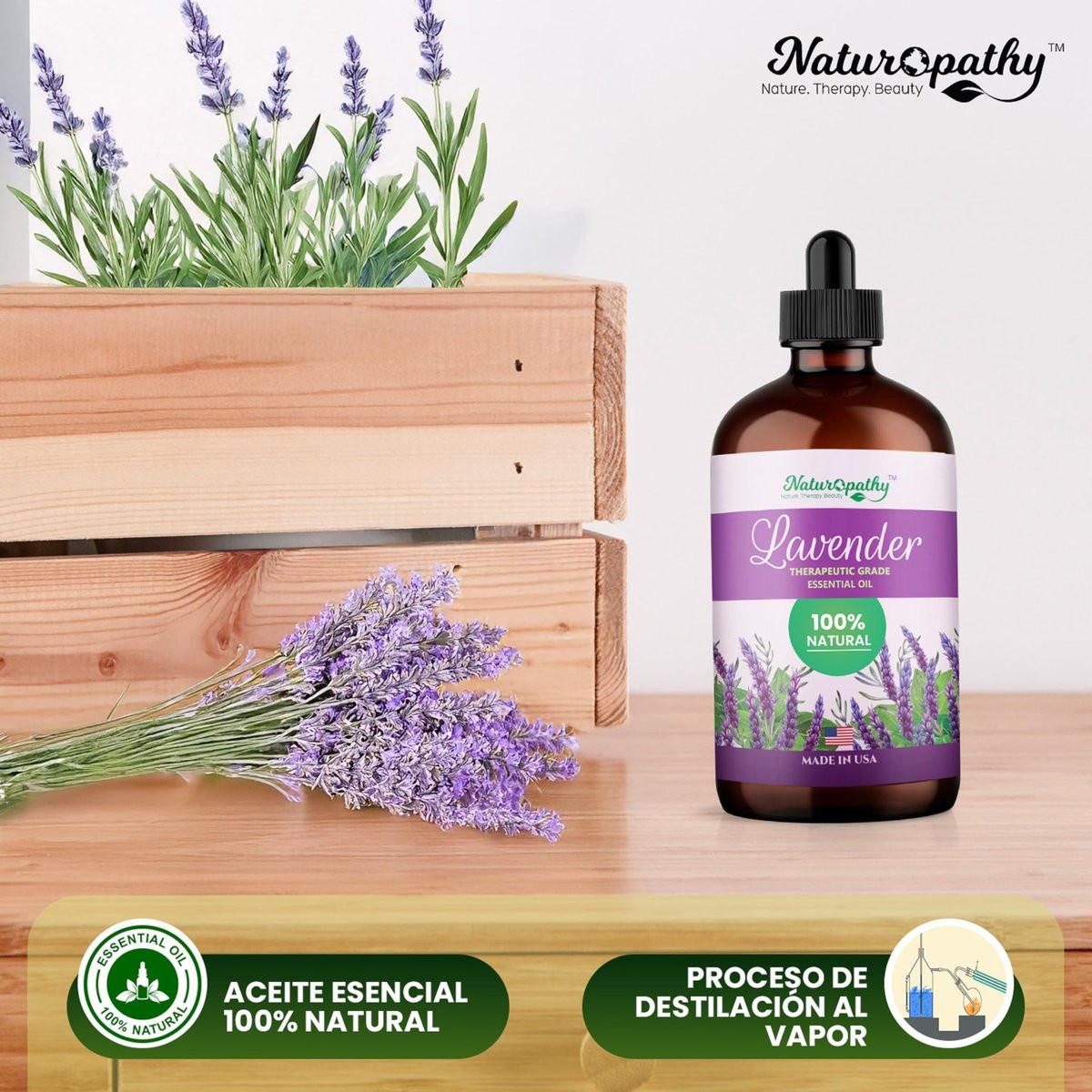 Naturopathy Lavendelöl, 100% natürliches therapeutisches Premium-Lavendelöl, 118 ml – Ideal für Aromatherapie und Entspannung