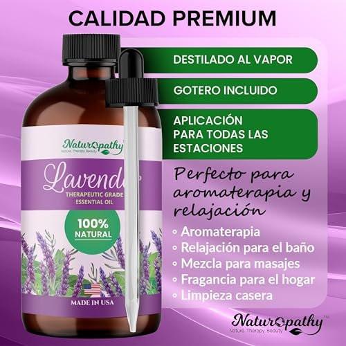Naturopathy Lavendelöl, 100% natürliches therapeutisches Premium-Lavendelöl, 118 ml – Ideal für Aromatherapie und Entspannung
