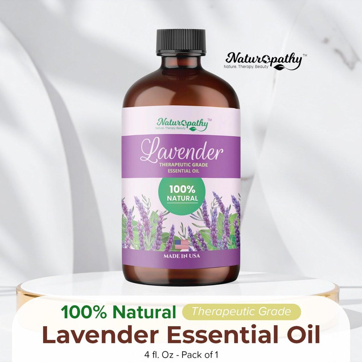 Naturopathy Lavendelöl, 100% natürliches therapeutisches Premium-Lavendelöl, 118 ml – Ideal für Aromatherapie und Entspannung