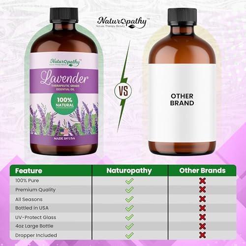 Naturopathy Lavendelöl, 100% natürliches therapeutisches Premium-Lavendelöl, 118 ml – Ideal für Aromatherapie und Entspannung