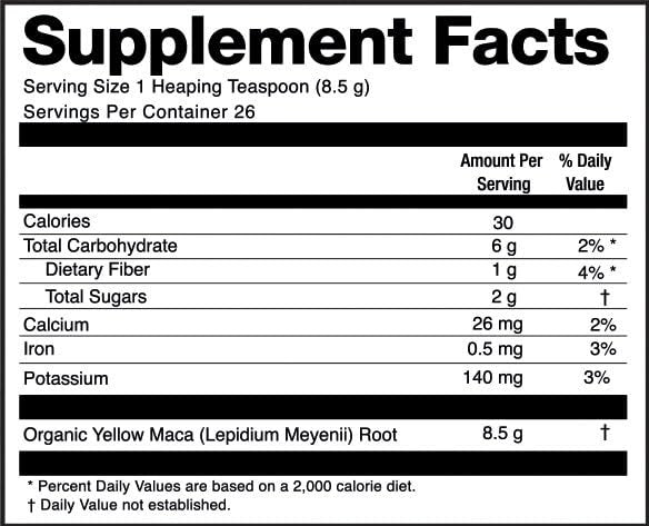 Zen Spirit Bio Maca-Pulver - Peruanische Wurzel, Premium-Qualität, Rohkost - USDA & Vegan zertifiziert - 1 Beutel (227g) - Perfekt für Frühstück, Smoothies, Backen & Eiscreme