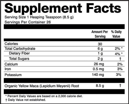 Zen Spirit Bio Maca-Pulver - Peruanische Wurzel, Premium-Qualität, Rohkost - USDA & Vegan zertifiziert - 1 Beutel (227g) - Perfekt für Frühstück, Smoothies, Backen & Eiscreme