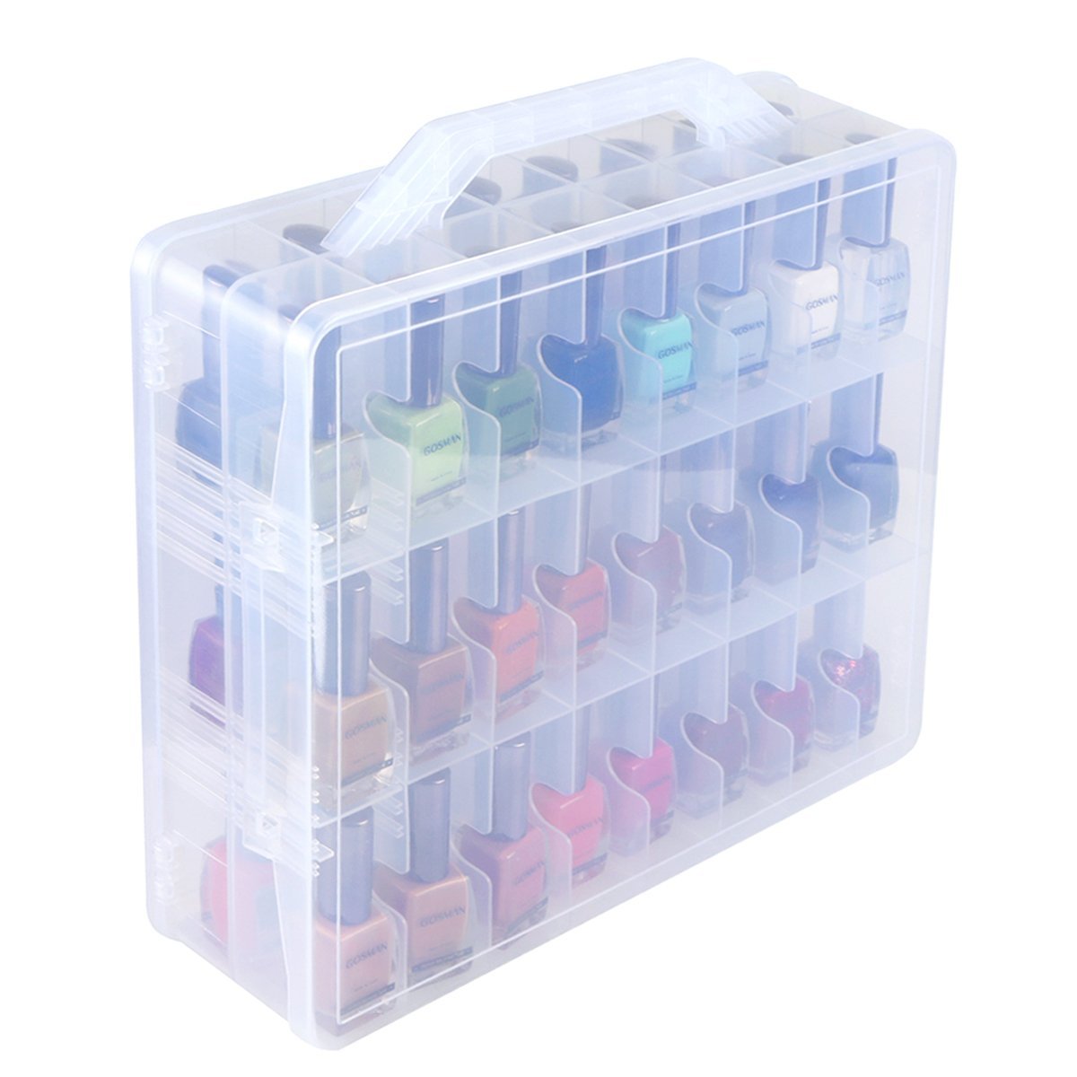Kissbuty Universeller Nagellack-Halter Organizer für 48 Flaschen mit verstellbaren Trennwänden, platzsparend