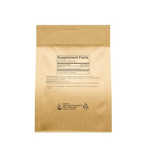 Pure Original Ingredients Magnesiumchlorid (1 Pfund) – Kristallpulver in umweltfreundlicher Verpackung, Magnesium Ergänzung