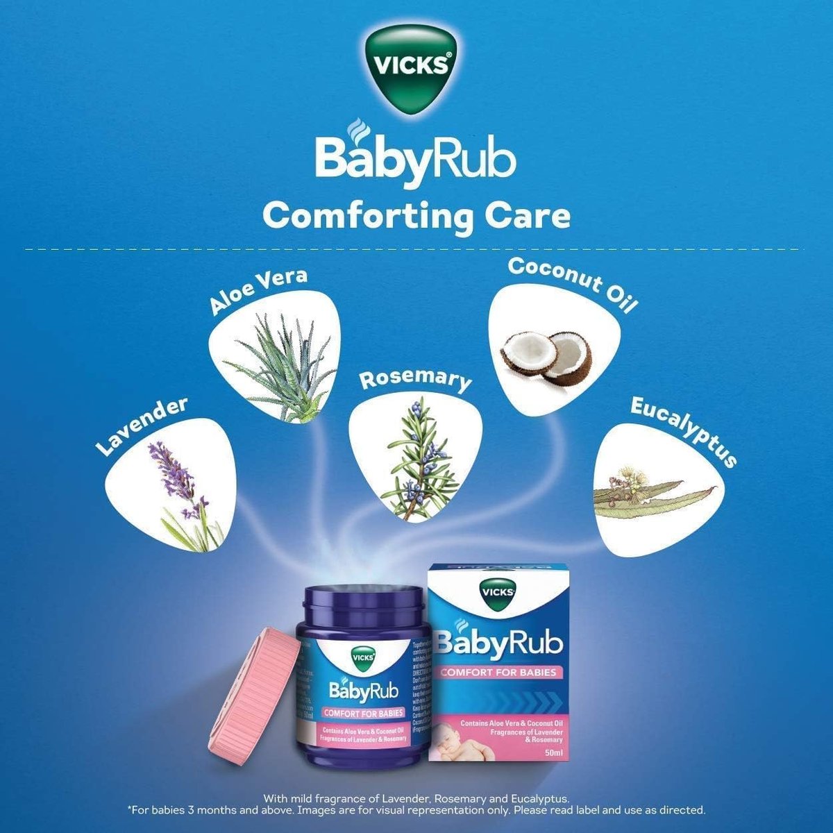 Vicks BabyRub – Beruhigende Salbe für Babys (50 ml) + V4l Servietten 125 Blatt kostenlos