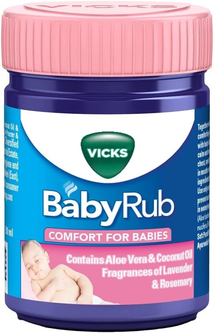 Vicks BabyRub – Beruhigende Salbe für Babys (50 ml) + V4l Servietten 125 Blatt kostenlos