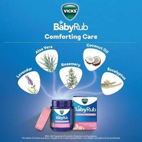Vicks BabyRub – Beruhigende Salbe für Babys (50 ml) + V4l Servietten 125 Blatt kostenlos