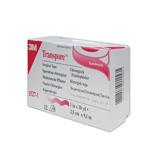 3M Transpore Chirurgisches Klebeband, 1" x 10 yd., Transparent (12er-Pack)