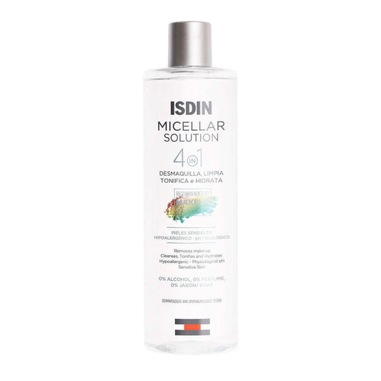 ISDIN Micellar 4-in-1 Gesichtswasser – Feuchtigkeitsspendender Reiniger, Toner und Make-up-Entferner für empfindliche Haut, 400 ml