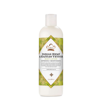 Nubian Heritage Körperlotion Indian Hanf & Haitianisches Vetiver für alle Hauttypen mit Fair Trade Sheabutter, 384 ml