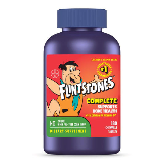Flintstones Vitamins Kautabletten für Kinder – Komplettes Multivitamin mit Eisen, Kalzium, Vitamin C, Vitamin D & mehr, 180 Stück (1er-Pack)