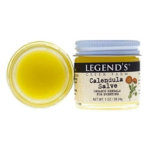 Legend's Creek Farm Kräutersalbe – Heilsalbe mit Ringelblumenblüten & Traubenkernöl – Natürlicher Balsam für trockene Haut, Schrammen & Stiche – 28g Heilbalsam handgefertigt in den USA (Ringelblume)
