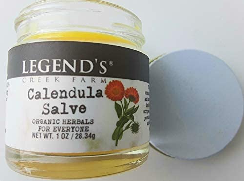 Legend's Creek Farm Kräutersalbe – Heilsalbe mit Ringelblumenblüten & Traubenkernöl – Natürlicher Balsam für trockene Haut, Schrammen & Stiche – 28g Heilbalsam handgefertigt in den USA (Ringelblume)