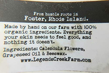 Legend's Creek Farm Kräutersalbe – Heilsalbe mit Ringelblumenblüten & Traubenkernöl – Natürlicher Balsam für trockene Haut, Schrammen & Stiche – 28g Heilbalsam handgefertigt in den USA (Ringelblume)