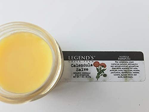 Legend's Creek Farm Kräutersalbe – Heilsalbe mit Ringelblumenblüten & Traubenkernöl – Natürlicher Balsam für trockene Haut, Schrammen & Stiche – 28g Heilbalsam handgefertigt in den USA (Ringelblume)