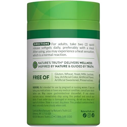 Nature's Truth Oreganoöl Softgels | 90 Kapseln | Mit Carvacrol | Nahrungsergänzungsmittel, Nicht-GVO & Glutenfrei
