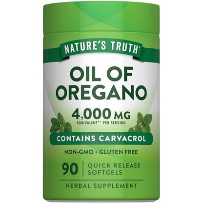 Nature's Truth Oreganoöl Softgels | 90 Kapseln | Mit Carvacrol | Nahrungsergänzungsmittel, Nicht-GVO & Glutenfrei