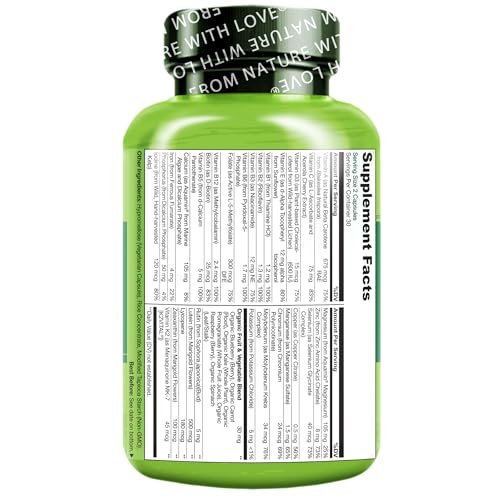 NATURELO Multivitamin für Jugendliche – 60 Kapseln – Ganzheitliches Nahrungsergänzungsmittel mit Mineralien – Vegan & Non-GMO