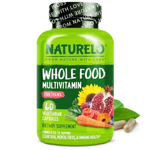 NATURELO Multivitamin für Jugendliche – 60 Kapseln – Ganzheitliches Nahrungsergänzungsmittel mit Mineralien – Vegan & Non-GMO