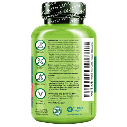 NATURELO Multivitamin für Jugendliche – 60 Kapseln – Ganzheitliches Nahrungsergänzungsmittel mit Mineralien – Vegan & Non-GMO