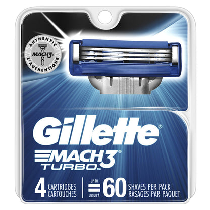 Gillette Mach3 Turbo Rasierklingen, 4 Stück