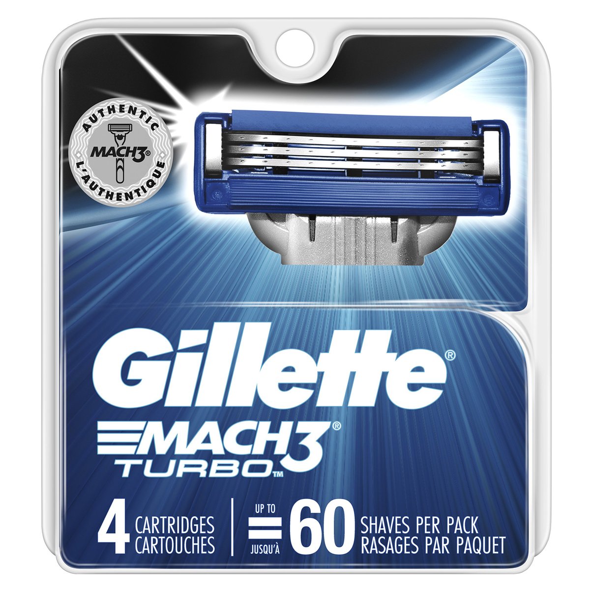 Gillette Mach3 Turbo Rasierklingen, 4 Stück
