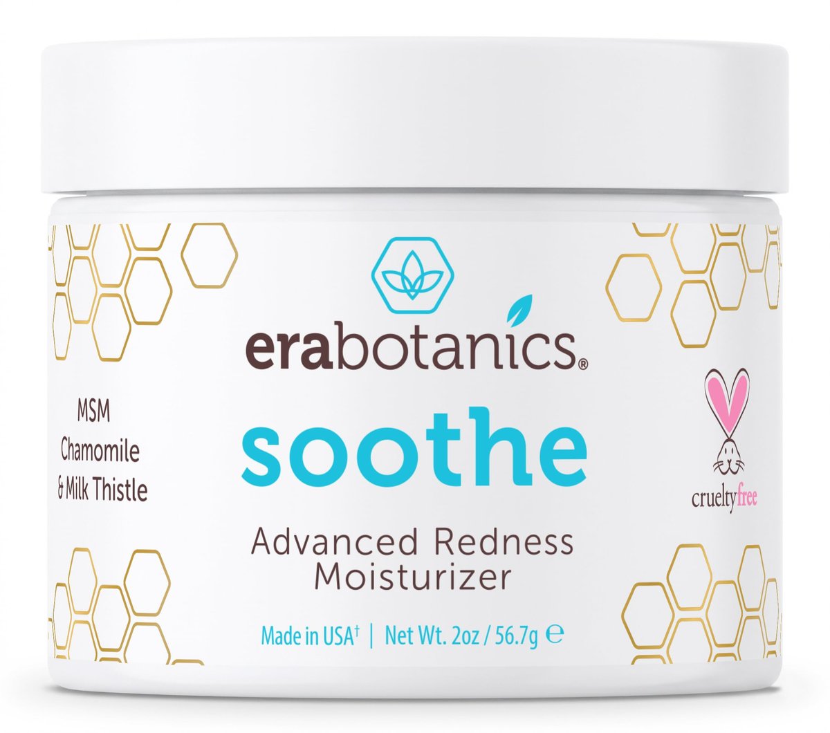 Era Organics Creme zur Rötungsberuhigung & Feuchtigkeitspflege – Beruhigende Gesichtscreme mit Manuka Honig, MSM, Kamille – Hergestellt in USA