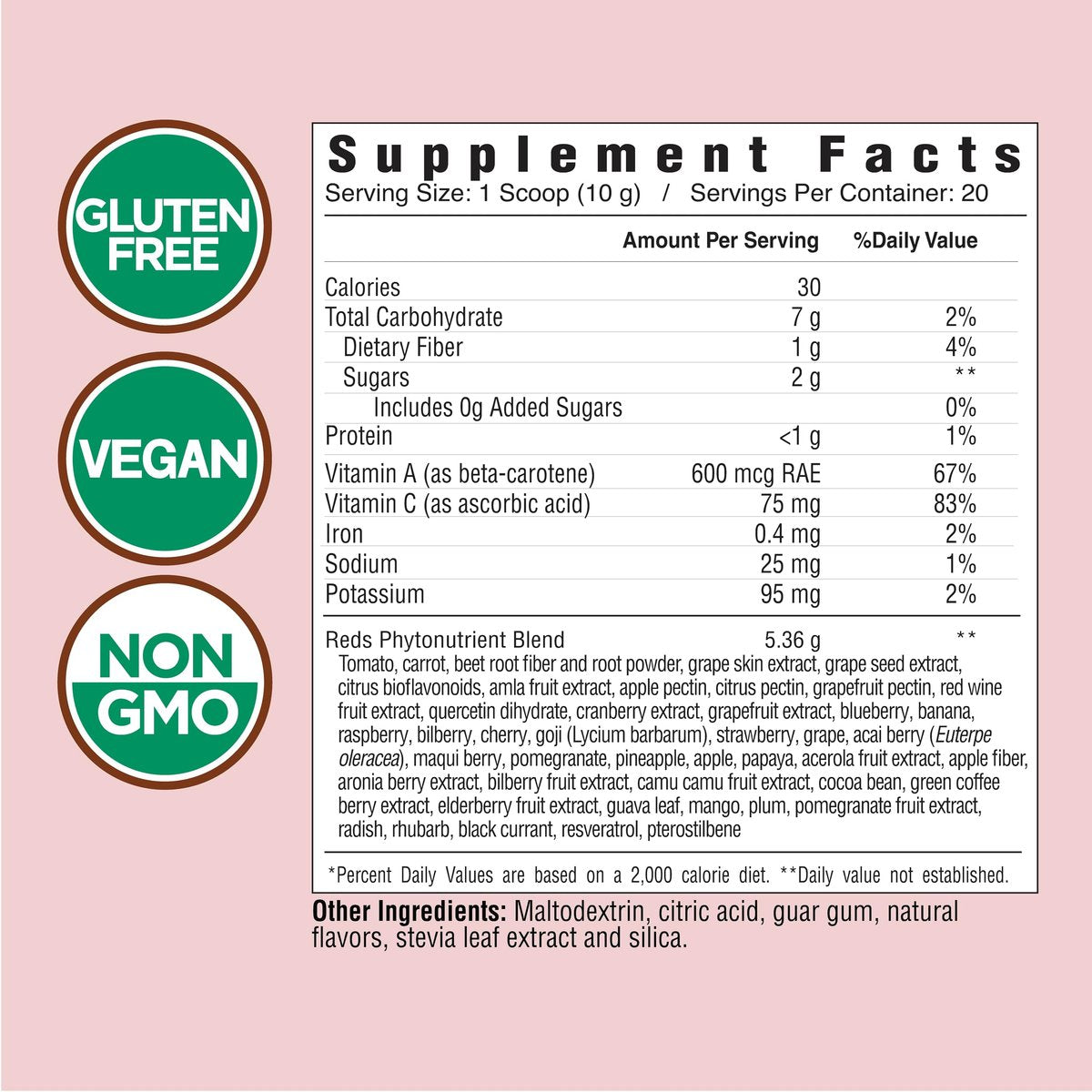 COUNTRY FARMS Super Reds – Energierender Polyphenol-Superfood-Mix mit 48 Superfrüchten und Beeren, starke Antioxidantien, unterstützt Energie, 20 Portionen, gemischter Beerengeschmack