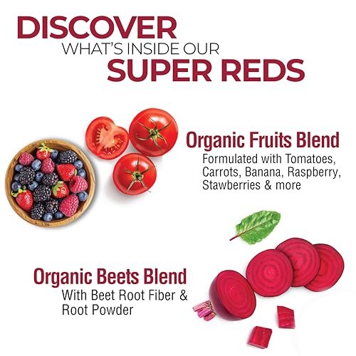 COUNTRY FARMS Super Reds – Energierender Polyphenol-Superfood-Mix mit 48 Superfrüchten und Beeren, starke Antioxidantien, unterstützt Energie, 20 Portionen, gemischter Beerengeschmack