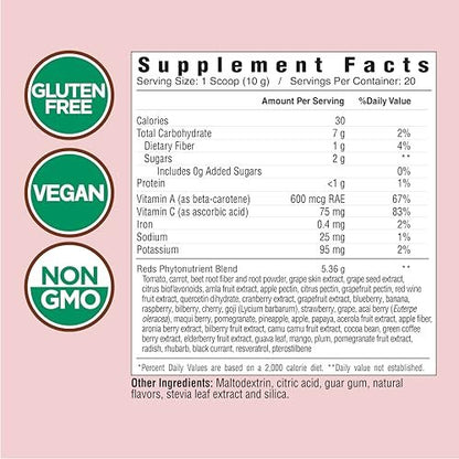 COUNTRY FARMS Super Reds – Energierender Polyphenol-Superfood-Mix mit 48 Superfrüchten und Beeren, starke Antioxidantien, unterstützt Energie, 20 Portionen, gemischter Beerengeschmack