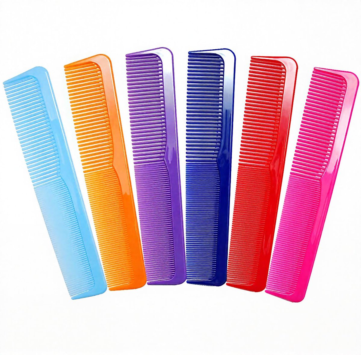 LUXXII 6er-Pack Große Haarkämme 23 cm - Bunte Styling-Kämme für grobes und feines Haar - Friseurkamm-Set