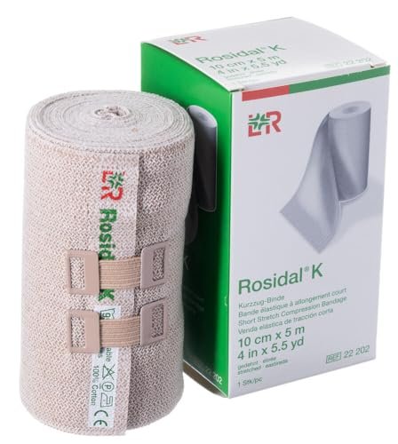 Lohmann & Rauscher Rosidal K Kurzzugbinde – Kompressionsbandage für Lymphödem, Ödem & venöse Insuffizienz, 10 cm x 5 m, 1 Rolle