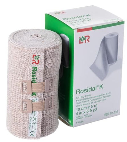 Lohmann & Rauscher Rosidal K Kurzzugbinde – Kompressionsbandage für Lymphödem, Ödem & venöse Insuffizienz, 10 cm x 5 m, 1 Rolle