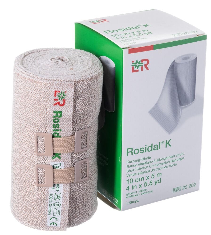 Lohmann & Rauscher Rosidal K Kurzzugbinde – Kompressionsbandage für Lymphödem, Ödem & venöse Insuffizienz, 10 cm x 5 m, 1 Rolle