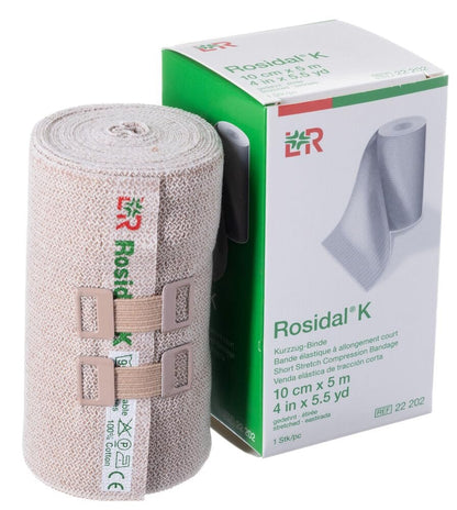 Lohmann & Rauscher Rosidal K Kurzzugbinde – Kompressionsbandage für Lymphödem, Ödem & venöse Insuffizienz, 10 cm x 5 m, 1 Rolle