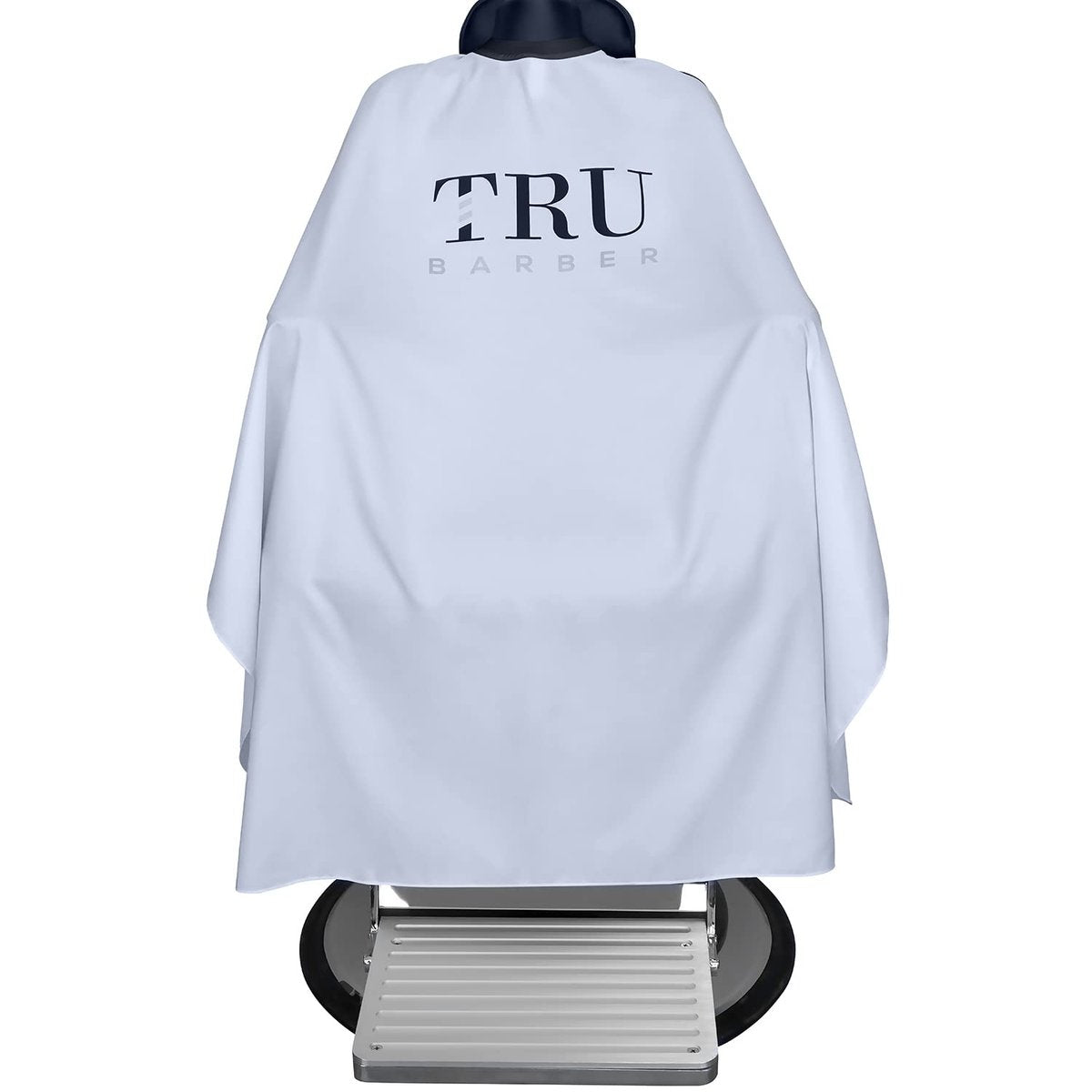 TRU BARBER Friseur-Schneideumhang – Leicht und wasserdicht, professioneller Salonumhang mit Druckknopfverschluss, Barbershop-Umhang, 50 x 58 Zoll (Weiß)