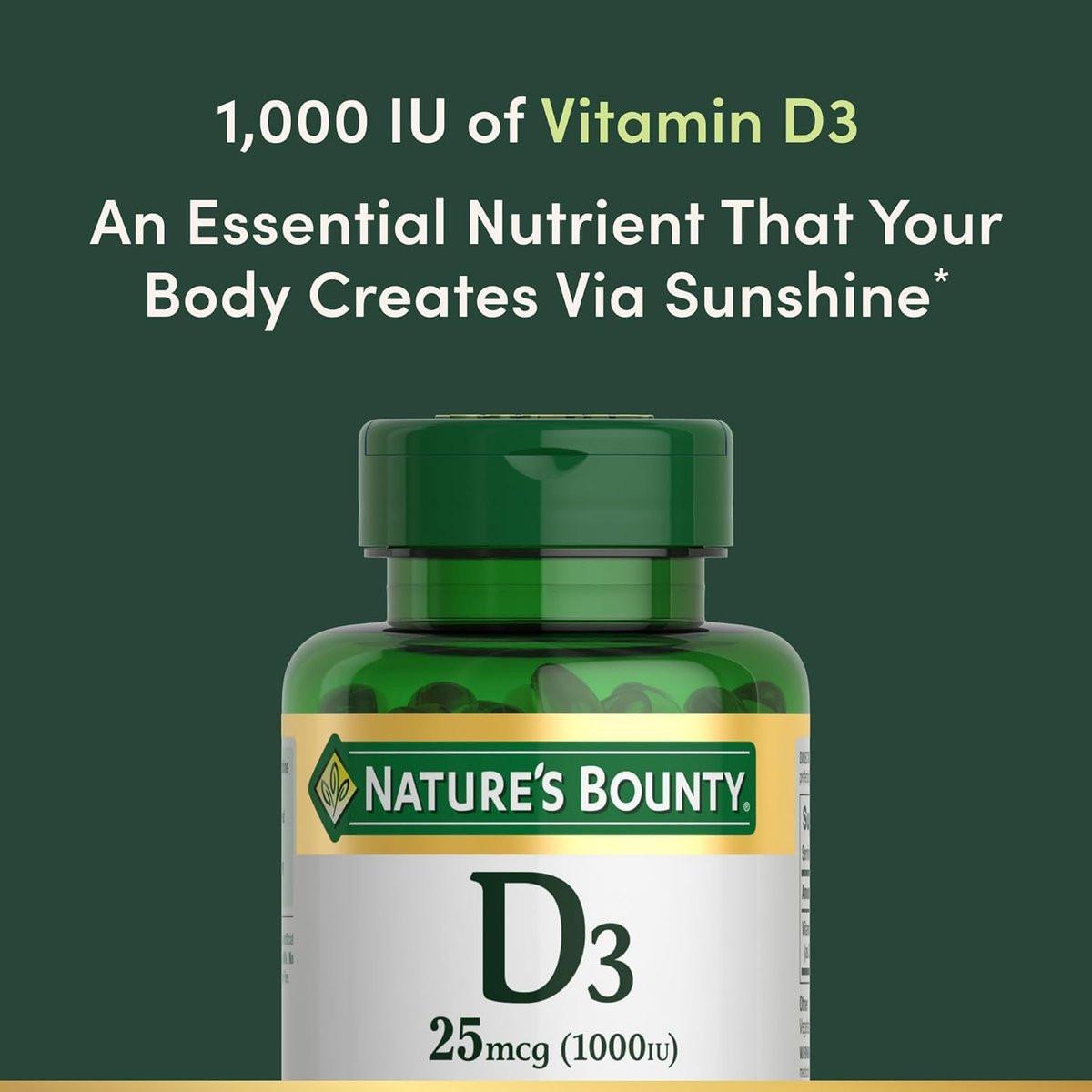 Nature's Bounty Vitamin D3 1000 IE Weichkapseln, 120 Stück