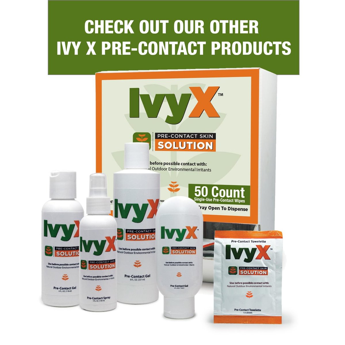 CoreTex Ivy X Pre-Contact Poison Ivy Protection Gel – 8 oz Flasche – USA-gefertigter Efeu-Barriere-Gel zur Vorbeugung von juckenden Ausschlägen durch Giftefeu, Gifteiche und Giftsumach – schnell trocknend und kreidefrei