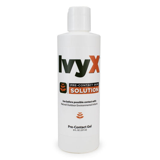 CoreTex Ivy X Pre-Contact Poison Ivy Protection Gel – 8 oz Flasche – USA-gefertigter Efeu-Barriere-Gel zur Vorbeugung von juckenden Ausschlägen durch Giftefeu, Gifteiche und Giftsumach – schnell trocknend und kreidefrei