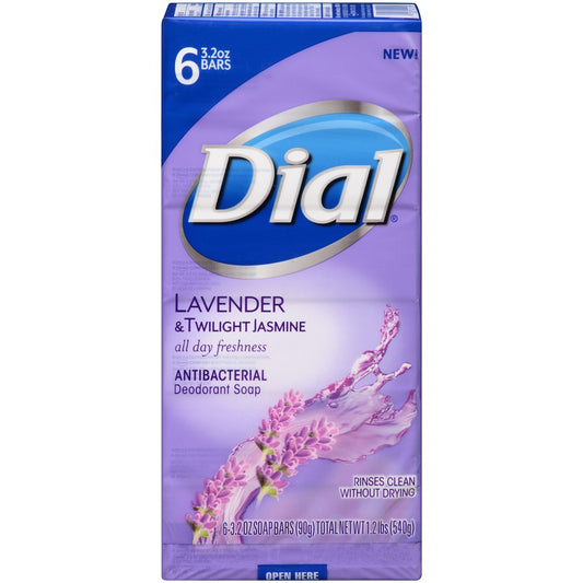 Dial Antibakterielle Deodorant-Seife, Lavendel & Twilight Jasmin, 6 Stück à 3,2 Unzen