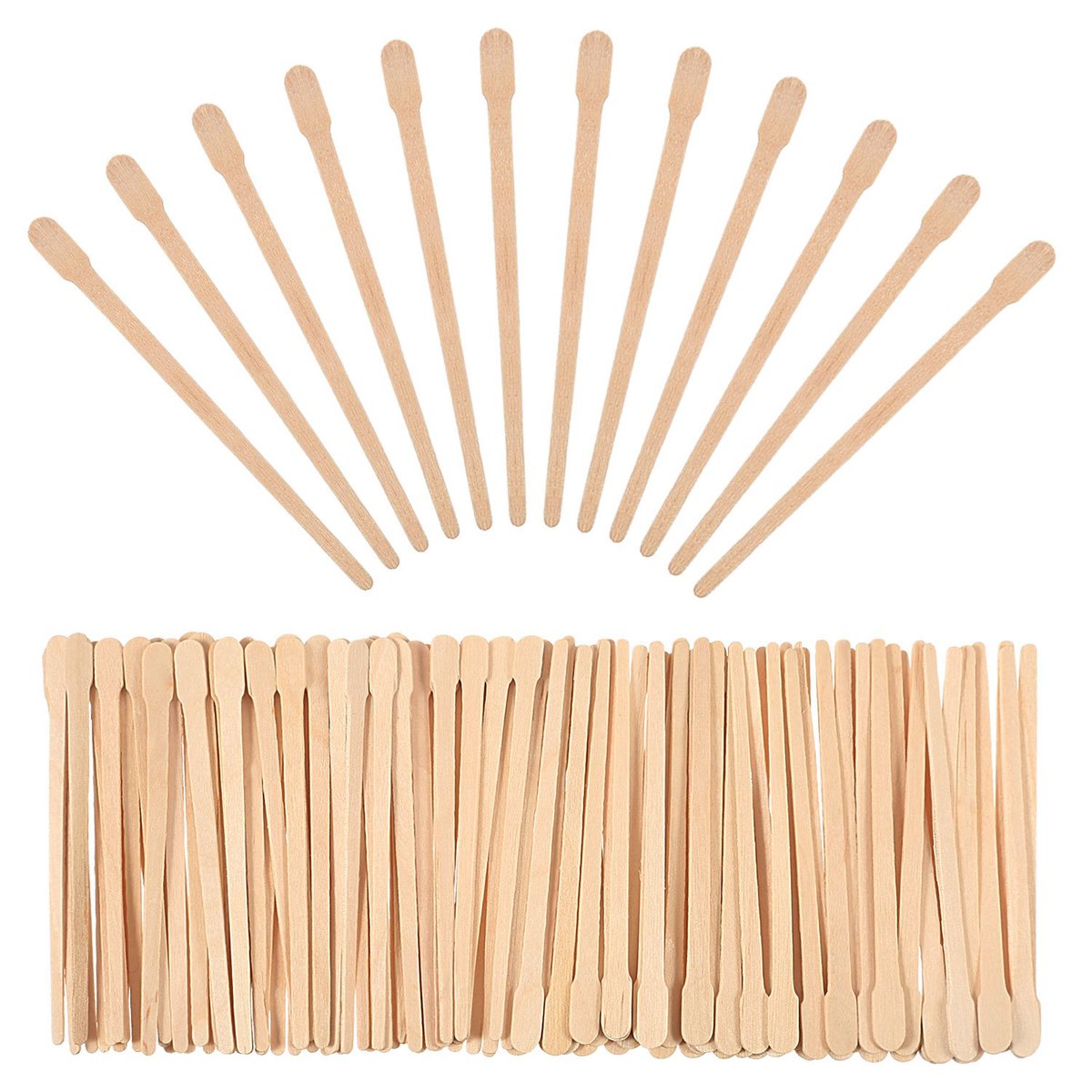 Bememo 500 Holz-Wachsstäbchen für Augenbrauen, Lippen, Nase – Einweg-Wachsapplikator für Haarentfernung im Gesicht und am Körper