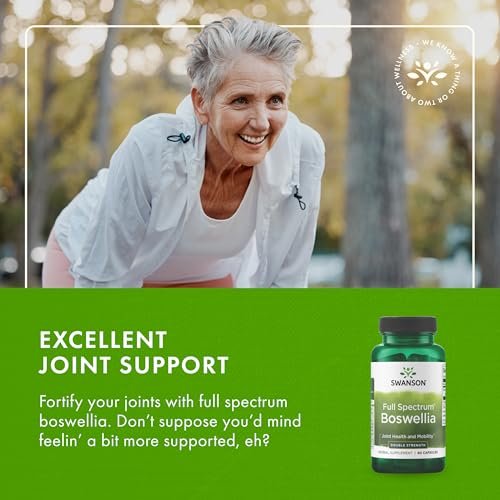 Swanson Doppelte Stärke Boswellia Serrata Ayurveda Gelenkergänzung für aktive Erwachsene - Beweglichkeit & Flexibilität - 800 mg (60 Kapseln, 2er-Pack)