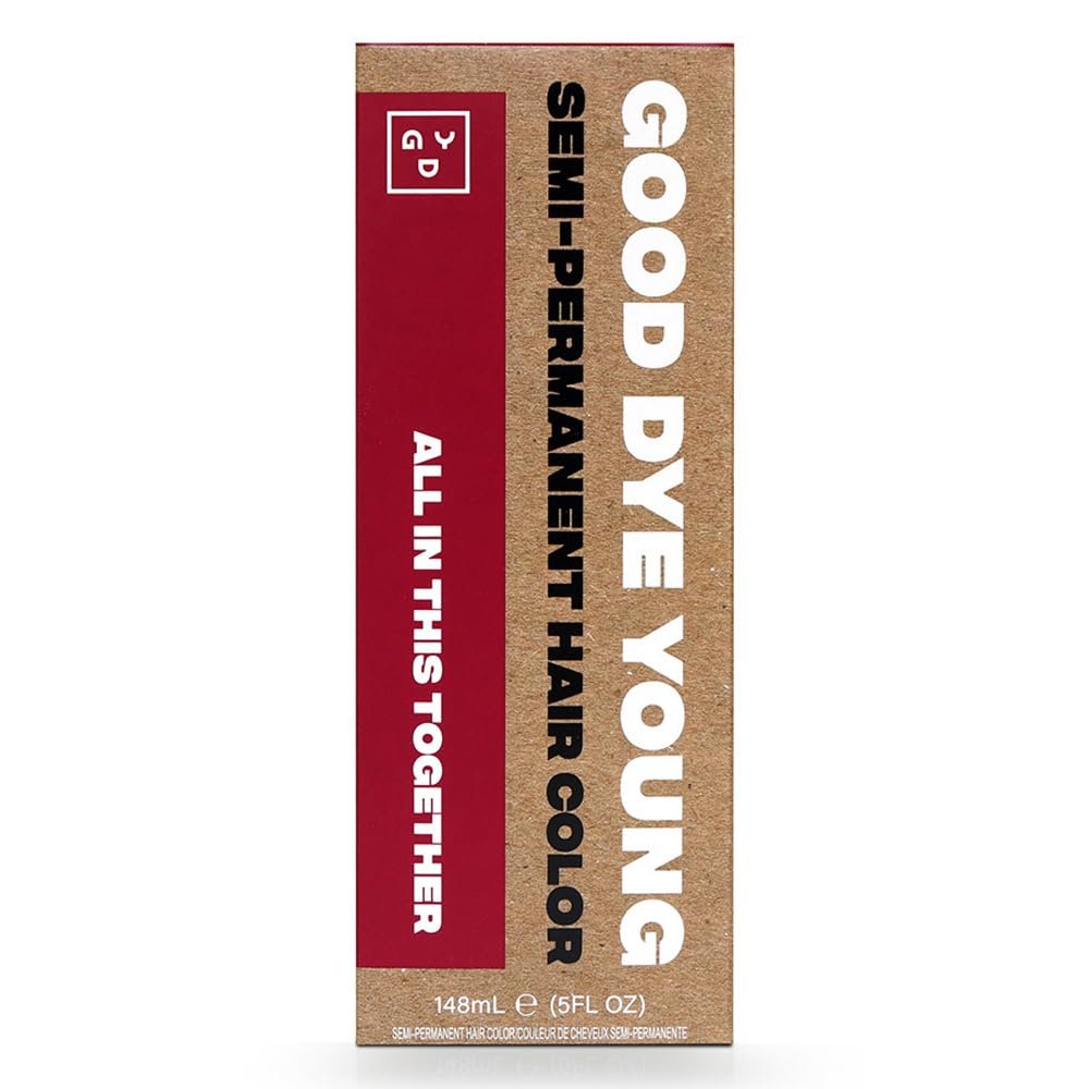Good Dye Young Semi-Permanente Haarfarbe – Vegane & tierversuchsfreie Rote Haartönung, Hält bis zu 24 Wäschen, Nicht schädigende Pflege-Haarfarbe (150 ml, All in This Together)