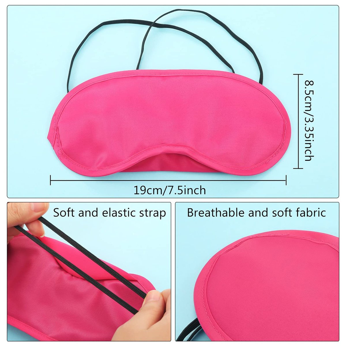 12-teiliges Multicolor Augenmasken-Set – Leichte Schlafmaske mit Nasensteg und elastischen Bändern für Kinder, Frauen und Männer, 12 Farben