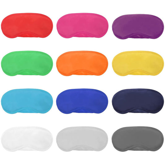 12-teiliges Multicolor Augenmasken-Set – Leichte Schlafmaske mit Nasensteg und elastischen Bändern für Kinder, Frauen und Männer, 12 Farben