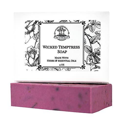 Art of the Root Wicked Temptress Shea Kräuterseife | Handgefertigt mit Kräutern und ätherischen Ölen | Liebe, Anziehung, Leidenschaft & Verführung Rituale | Wicca Pagan Magick Conjure