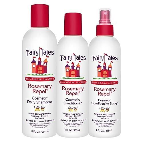 Fairy Tales Rosemary Repel Daily Kids Shampoo, Conditioner & Conditioning Spray Set – 3-teiliges Pflegeset gegen Läuse